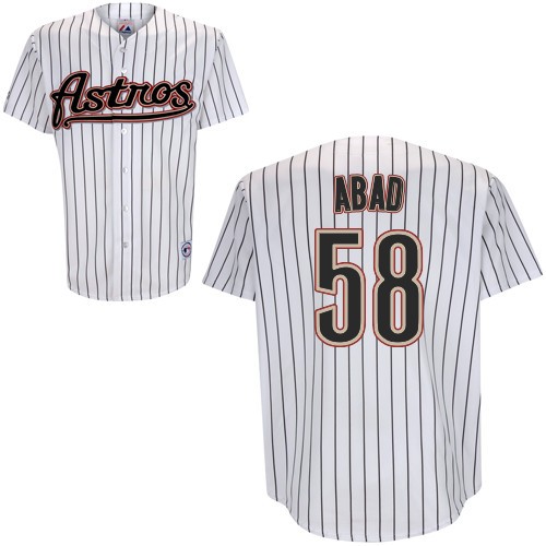 Fashionable and Houston Astros Fernando Abad 58 White Cool Base MLB Jersey Baseball MLB Jerseys